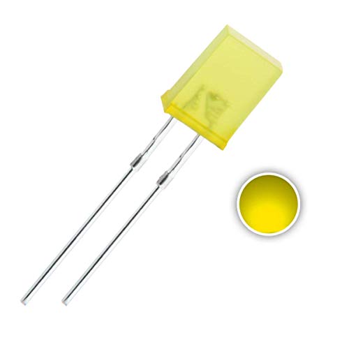 INVENTO 5pcs 2x5x7mm Rectangle LED Yellow Diffused Color Lens Light Emitting Diode Lamp Bulb