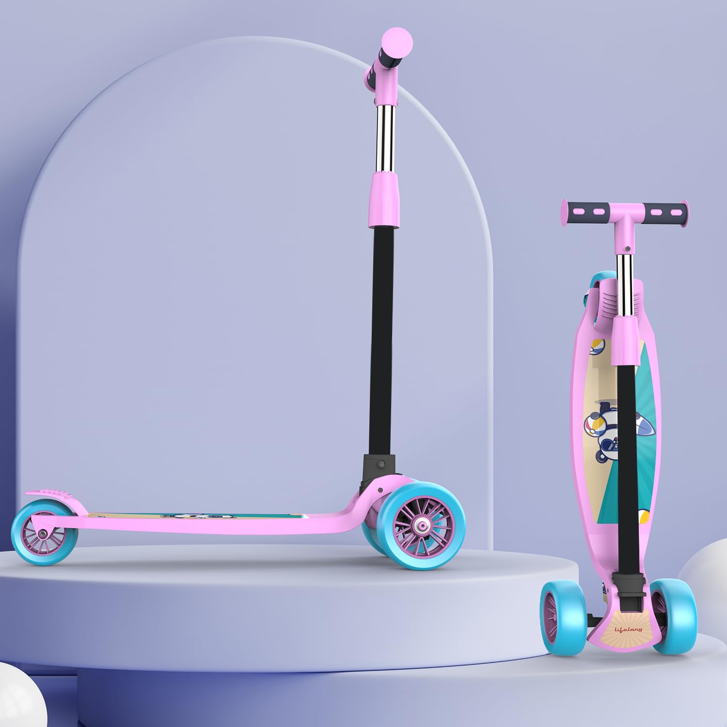 apply coupon - Lifelong LLKS03 Foldable Kick Skating Cycle| Skate Scooter for Kids(Max User Weight: 50Kg) Kids Scooter (
