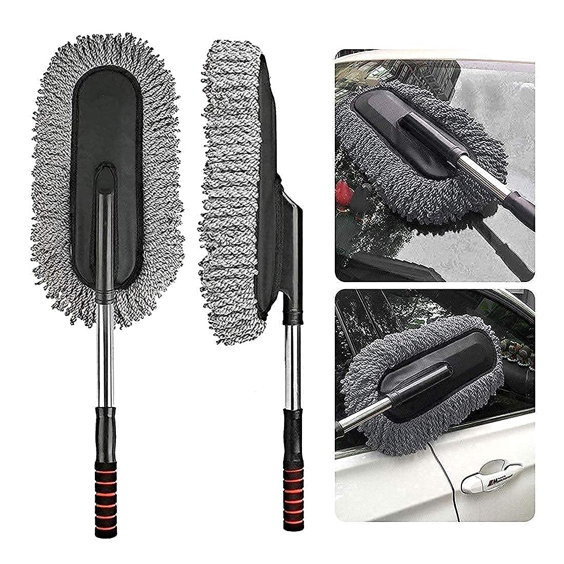 ARTO Removable Telescopic Wax Drag Nano Fiber Brush Dusting Tool Mop Wax Dash Duster Exterior Interior Cleaning Duster R