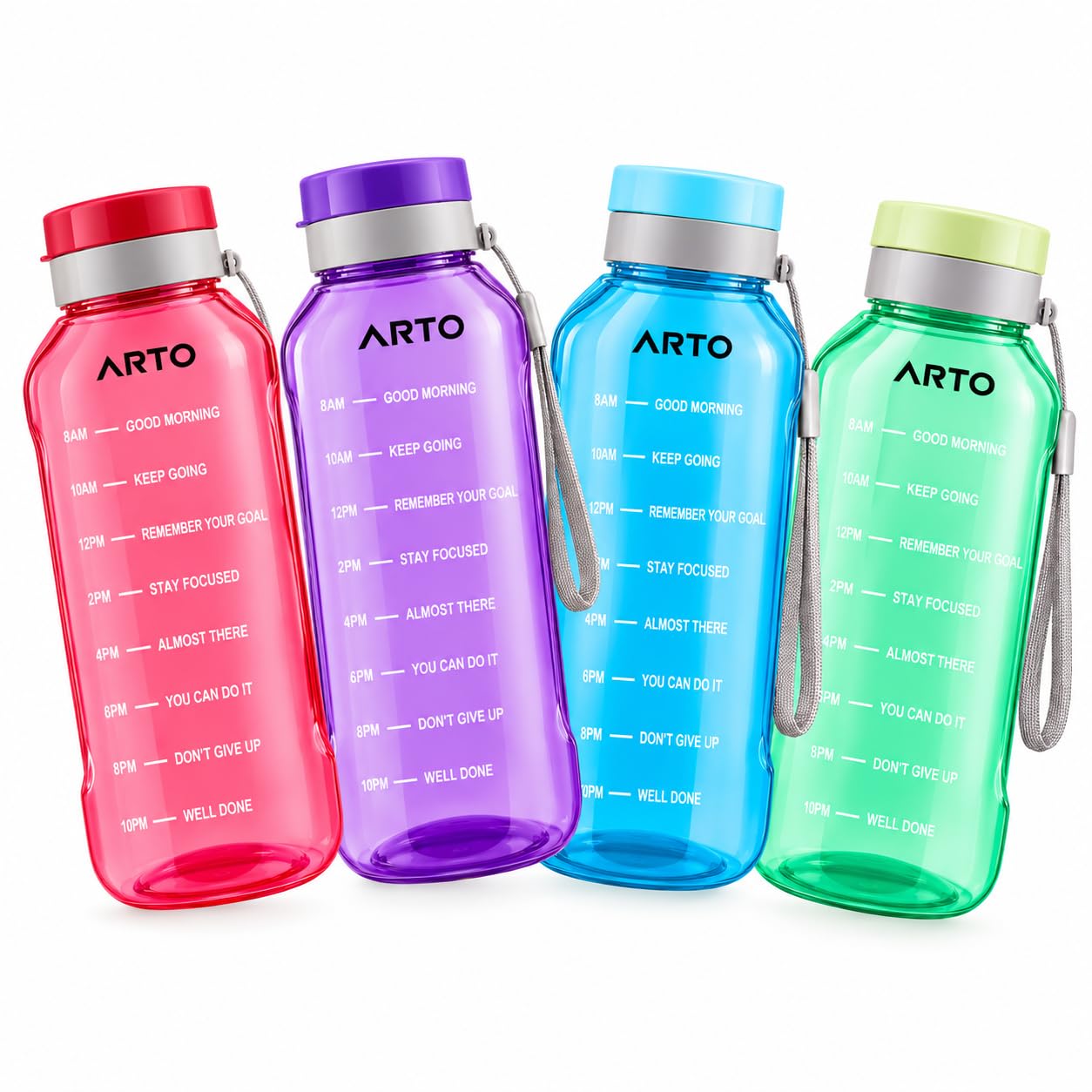 Arto Ultra Pro 1.5L Motivational Water Bottle with Time Marker | BPA-Free Leakproof Gym & Sports Sipper