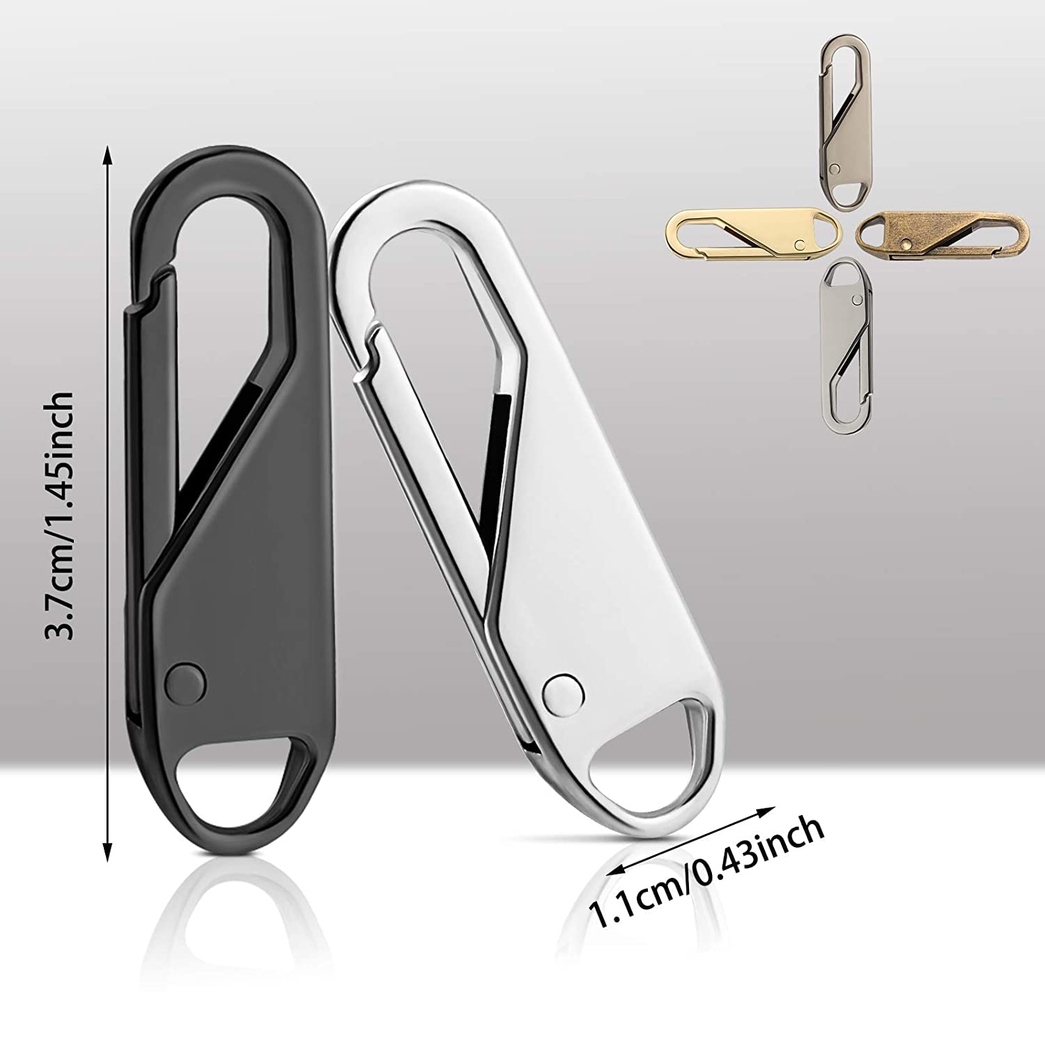 ARTO Zipper Pull Replacements Zipper Repair Kit Zipper Slider Pull Tab Universal Zipper Fixer Metal Zipper Head Pullers