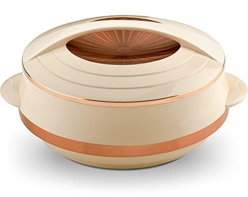 Asian Olympic Inner Steel Casserole, 1600 ml, Rose Gold |PU Insulated| BPA Free | Odour Proof| Food Grade | Easy to Carr
