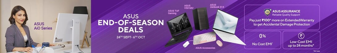 ASUS End of Season Sale [24 Sep to 6th Oct] - Up to 50% off + Extra 3000 discount + Up to 12M* NCEMI