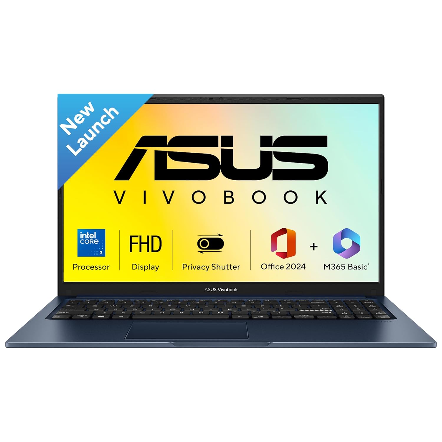 ASUS Vivobook 15 (2026) 15.6" FHD Thin & Light Laptop - Intel Core 3 100U, 8GB/512GB SSD, Windows 11, Office 2024 (Quiet