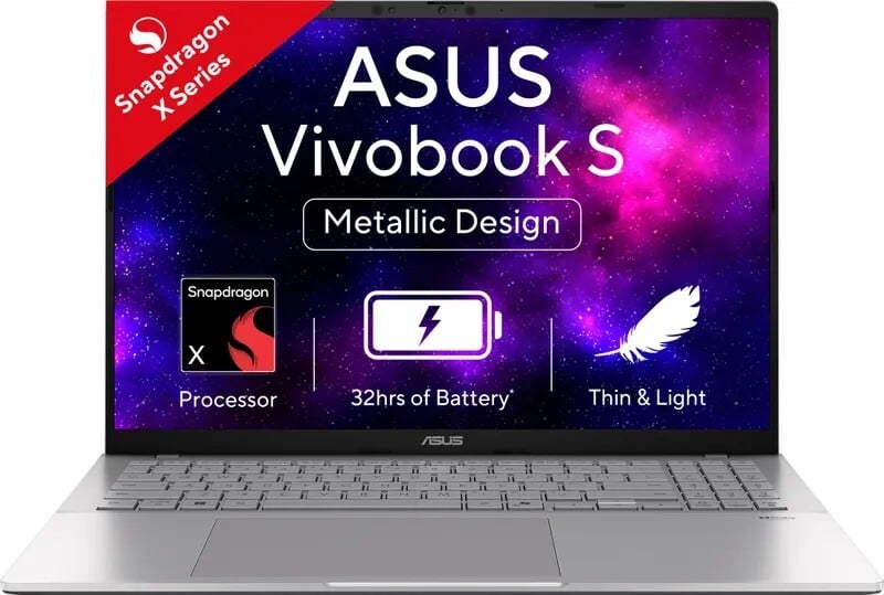 ASUS Vivobook S16 OLED (2025) with Backlit Keyboard, Metal Body*, Snapdragon X - (16 GB/512 GB SSD/Windows 11 Home)