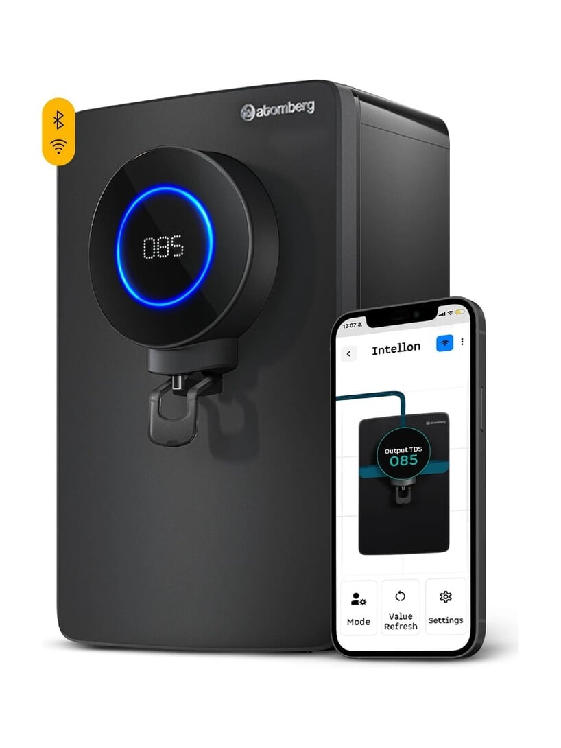 Atomberg Intellon 8 L RO + UV + UF + Alkaline Water Purifier India's 1st Adaptive 4 Modes TDS-Based Filtration Smart IoT