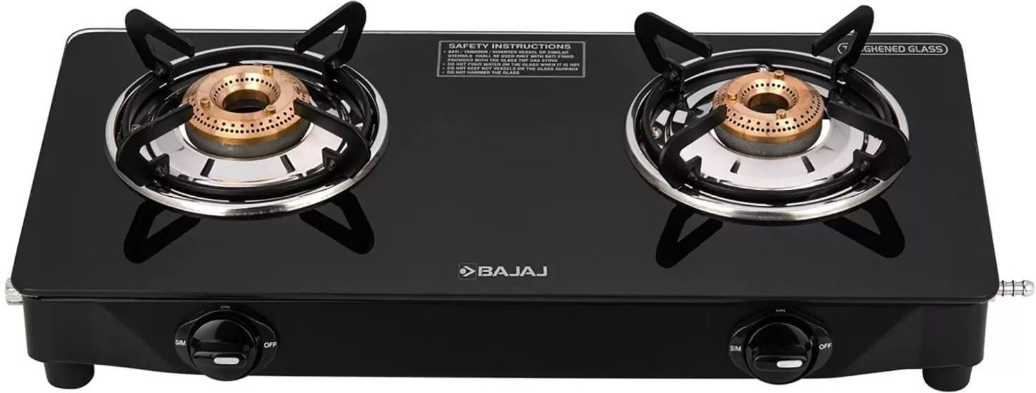 BAJAJ UCX 2B Glass Manual Gas Stove (2 Burners)