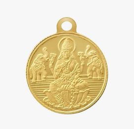 Bangalore Refinery 2 Gram Round Lakshmi 24k Gold Pendant