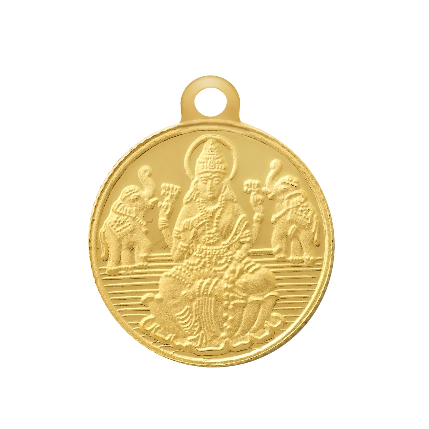 Bangalore Refinery 2 Gram Round Lakshmi 24k Gold Pendant