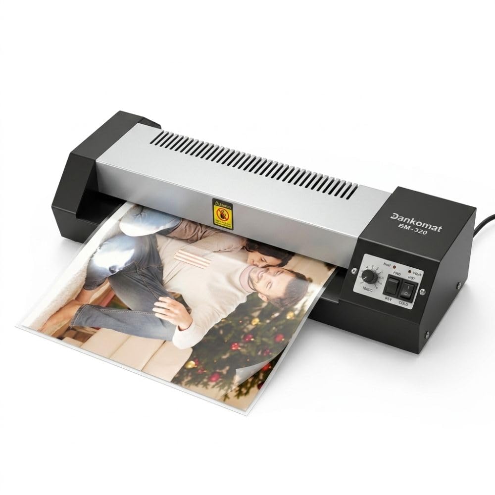 Bankomat Professional Heavy Duty Metal Laminator Machine 13 Inch Wide Hot & Cold Thermal Laminator for A3 A4 A6 Photos I
