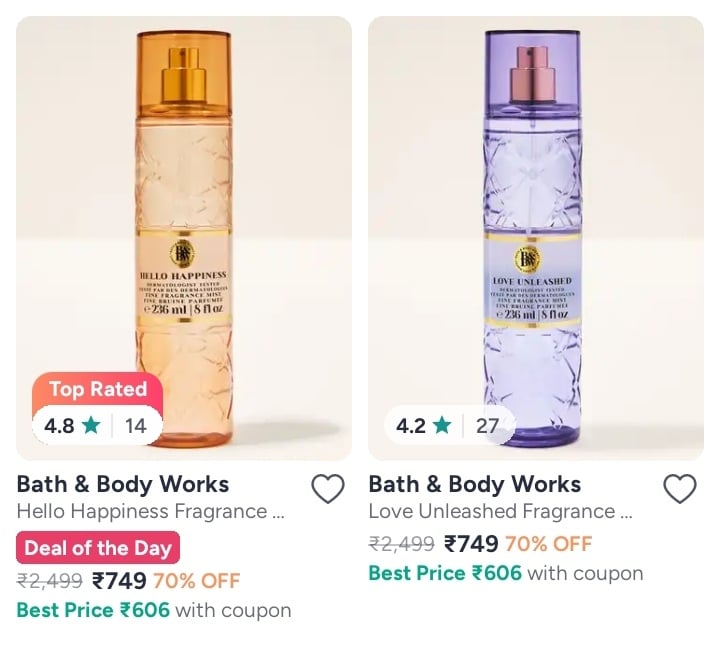 Bath and Bodyworks at 70% off + 150 off