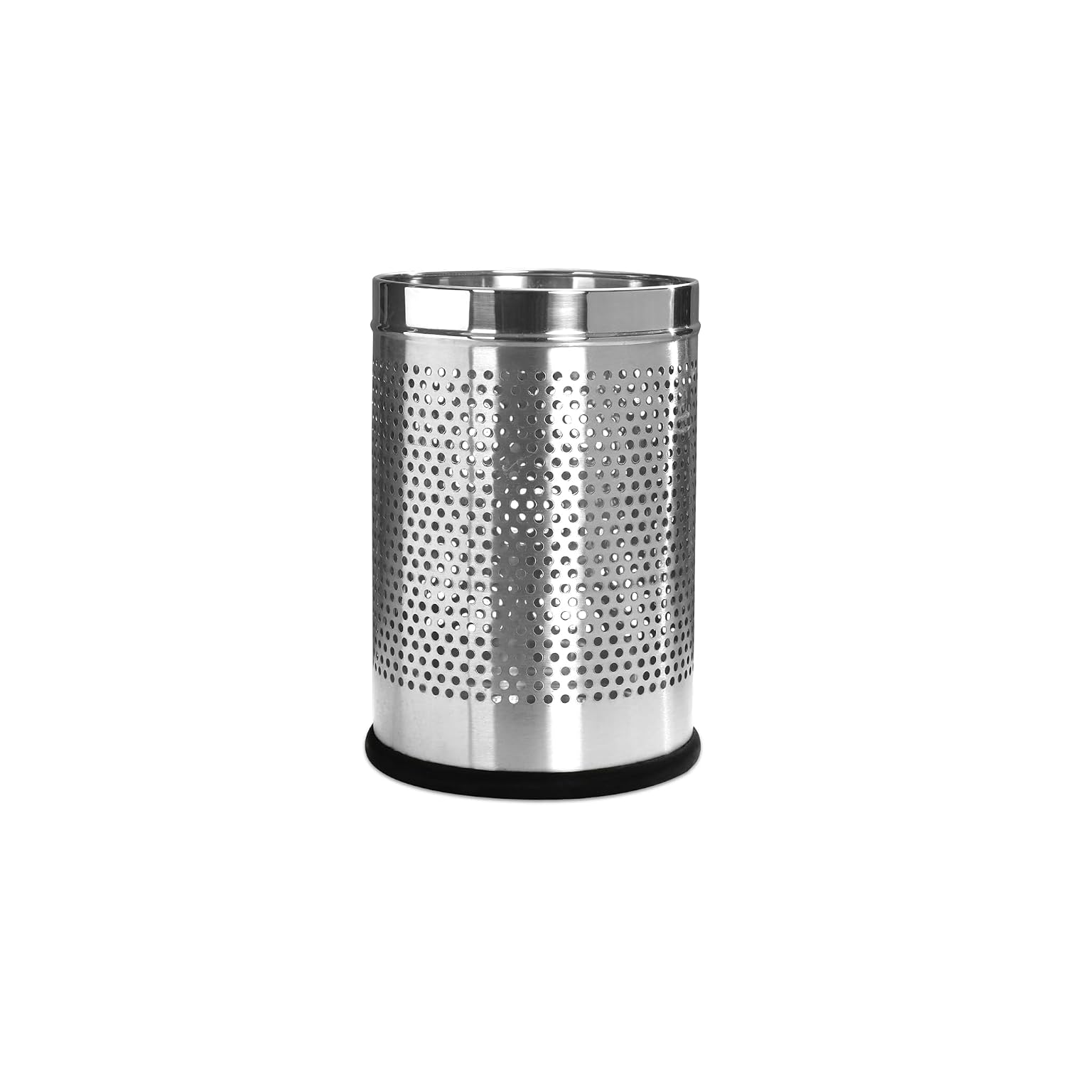 Bathla Stainless Steel Perforated Open Dustbin - 5 Litres | Mesh Trash Can for Home, Office & Commercial Use | Durable