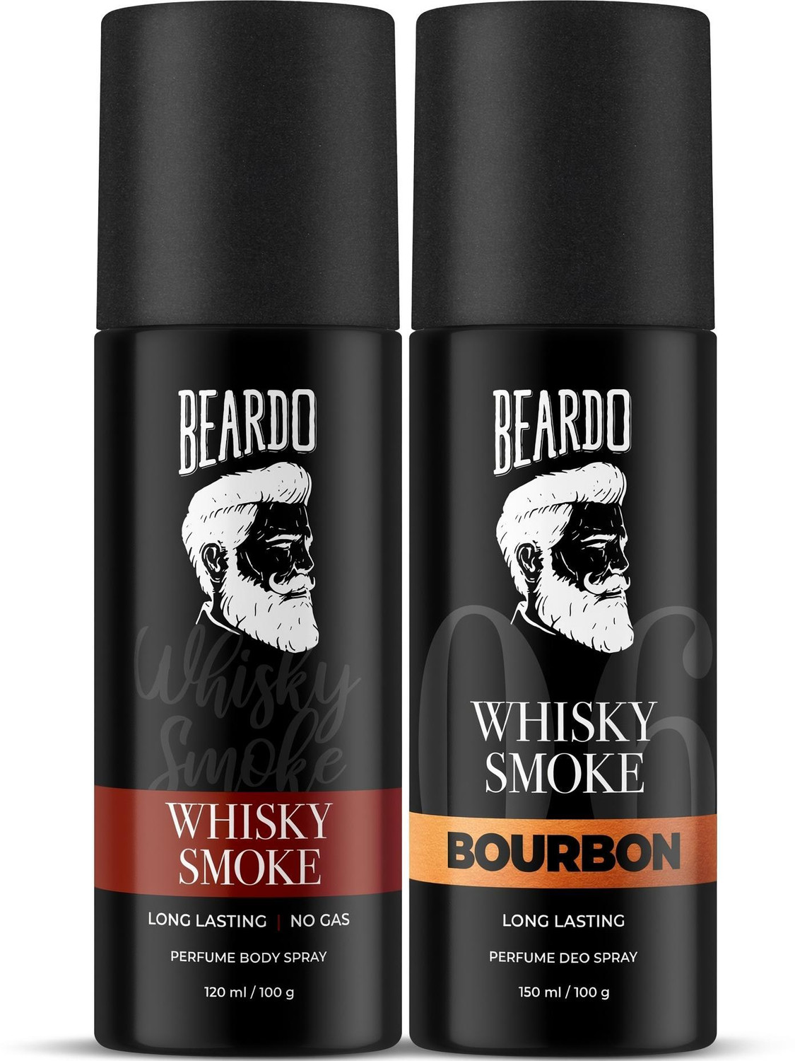 BEARDO Whisky Smoke & Bourbon Body Spray | Long Lasting Deo Sprays Combo Deodorant Deodorant Spray - For Men (270 ml, Pa