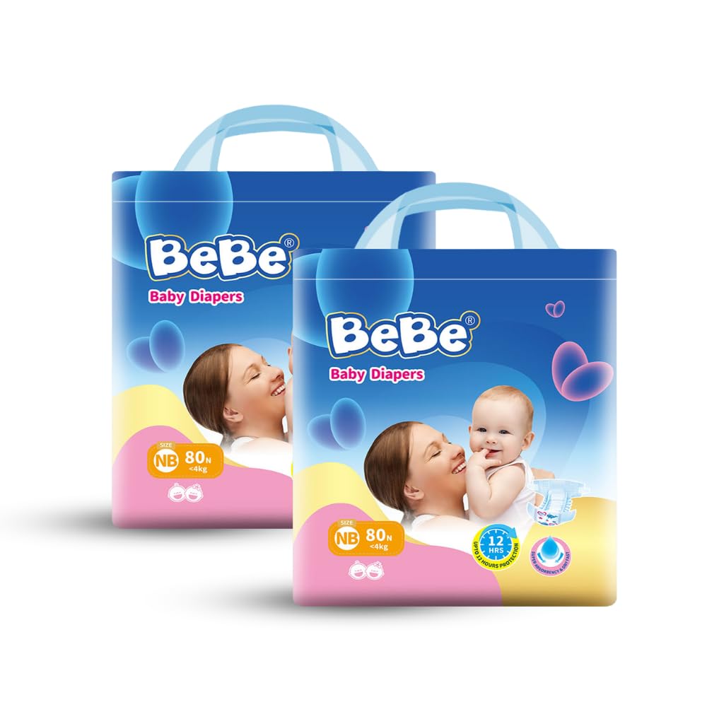 BeBe Baby Dry Care Diaper - Tape Style - Newborn 160 pieces,NB
