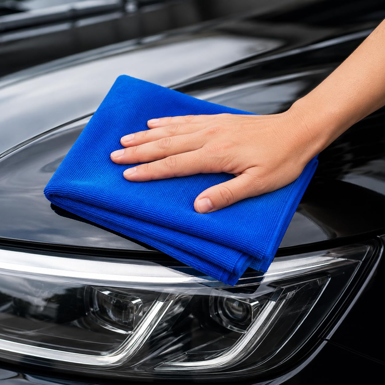 BENAVJI Microfiber Cleaning Cloth | 40x40 cm (Blue, Pack of 4)