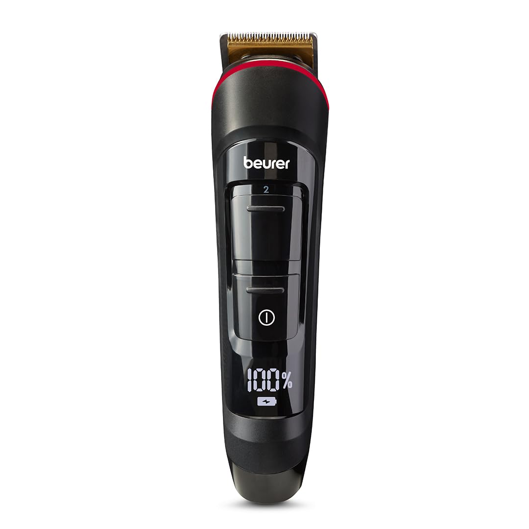 Beurer MN4X Beard Trimmer, for trimming and shaving, 2 stainless steel blades, 12 cutting lengths, 2 step fine adjustmen