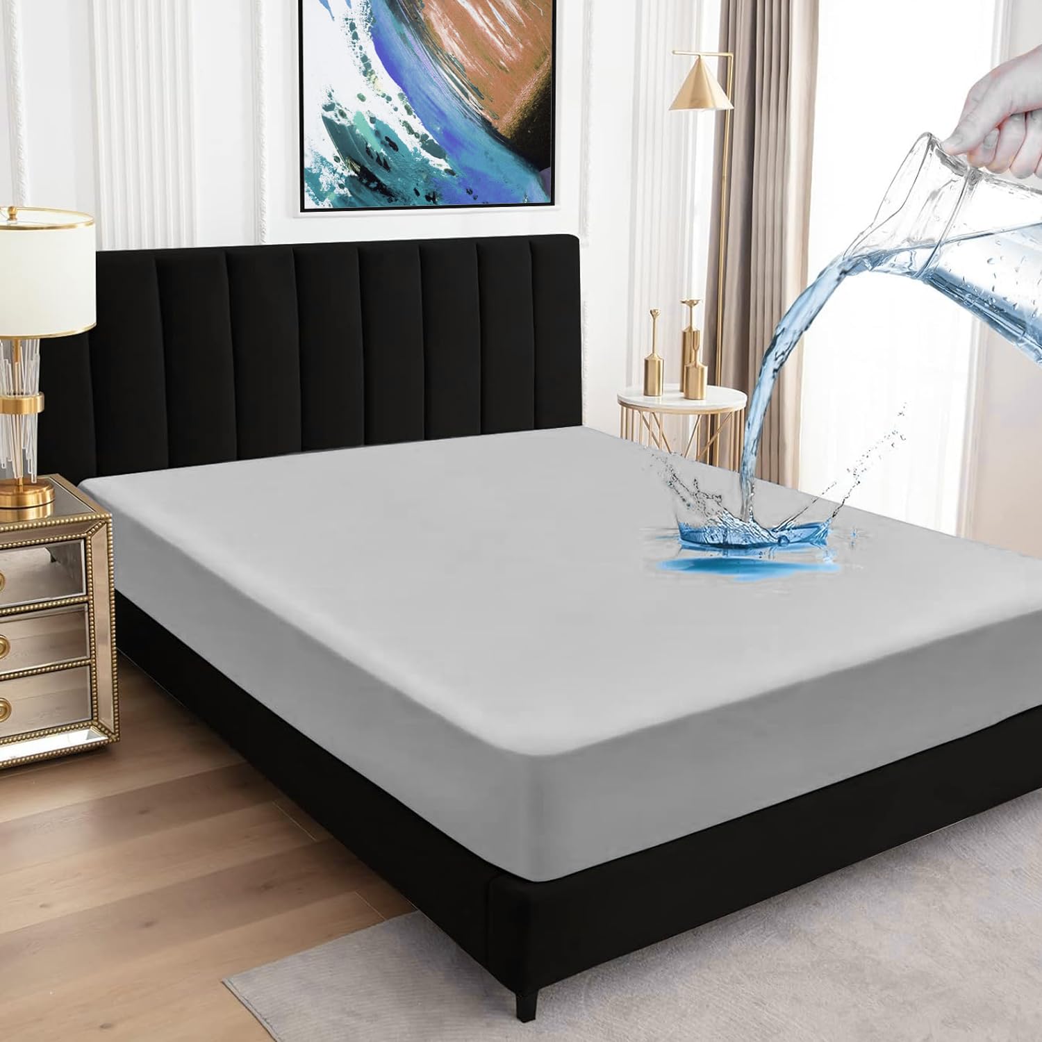 BeyBee 100% Waterproof Interlock Mattress Protector | Breathable, Hypoallergenic, Washable & 2X Absorbency | Soft & Slim