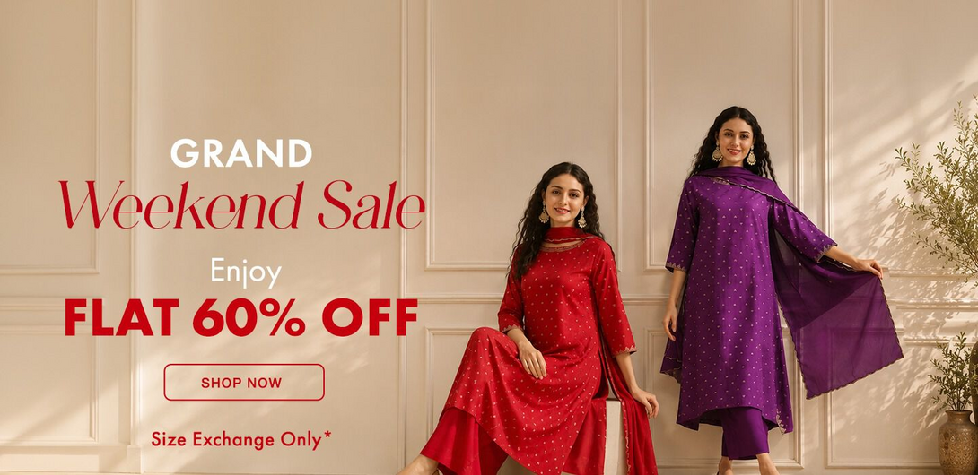 Biba - Grand Weekend Sale Is Now Live | Enjoy FLAT 60% OFF