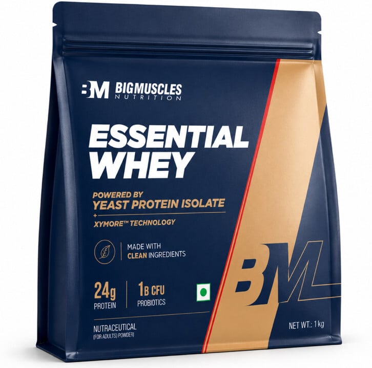 BIGMUSCLES NUTRITION Essential Whey Protein (1 kg, Dutch Chocolate) @ Rs. 764