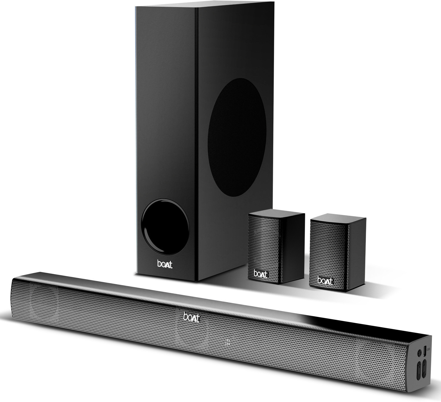 boAt Aavante Bar 2400 Pro/2450 Pro w/ EQ Modes, Bass&Treble Controls 220 W Bluetooth Soundbar (Premium Black, 5.1 Channe