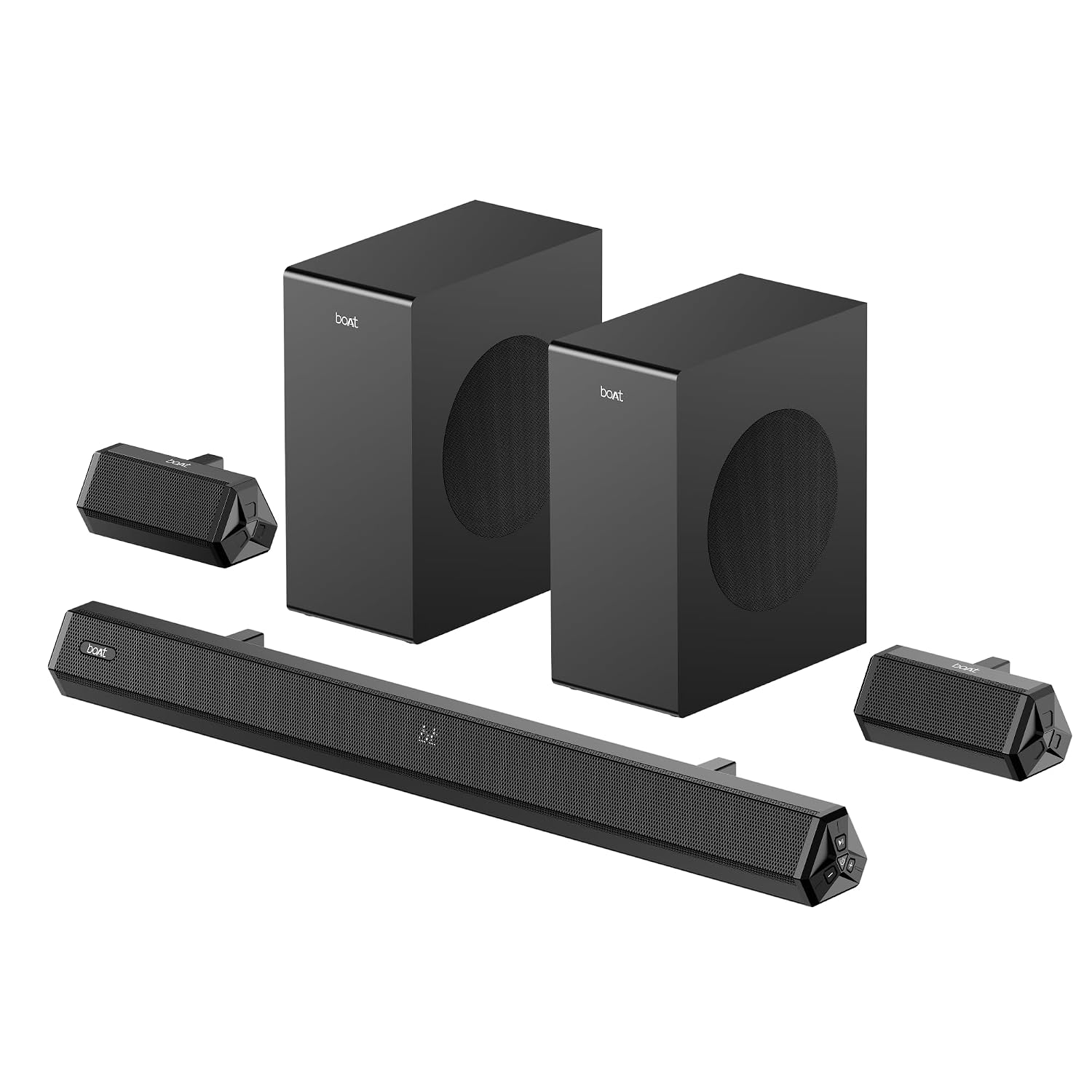 boAt Aavante Bar Prime B450 with Dual Subwoofers and Rear Speakers, 450W RMS Output