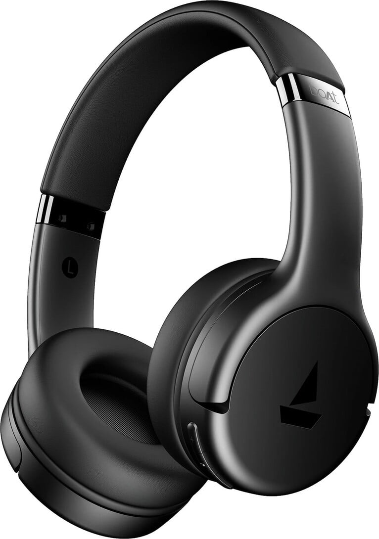 boAt Rockerz 411,40H Battery, 40ms Latency, Stream Ad Free Music via App, BT v5.4 Bluetooth Headset (Active Black, On th