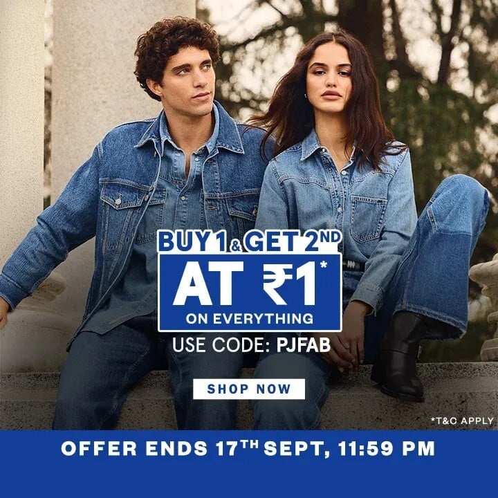 BOGO Offer Is Back - Buy 1, Get 2nd for Rs. 1 Use code PJFAB