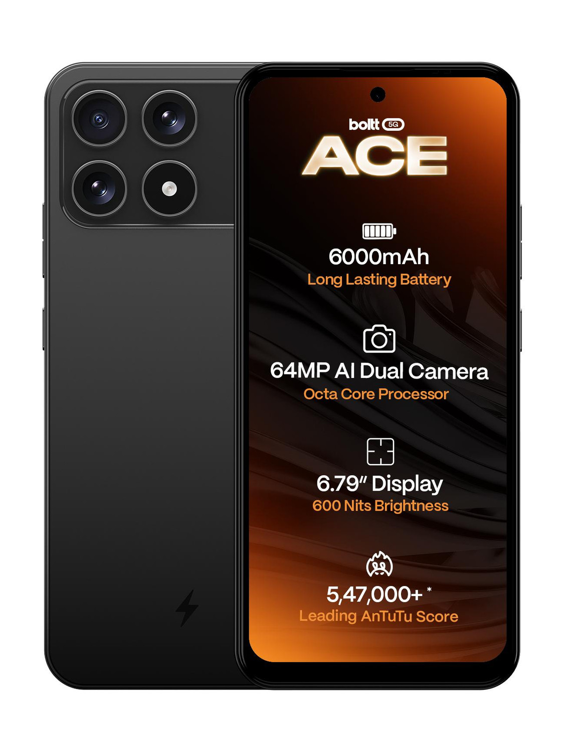 BOLTT ACE 5G (Midnight Black, 64 GB) (4 GB RAM)