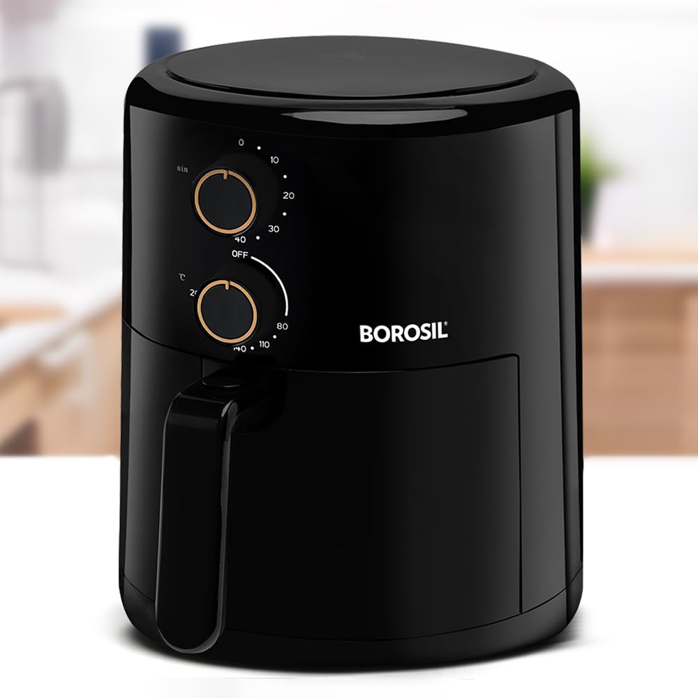 Borosil Best 3.5 L Air Fryer | 4 in 1 Function with QuickFry Technology, Auto Off Function | Black