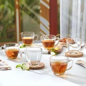 BOROSIL Oasis Tea/Coffee Set, Borosilicate Tuff Glass Made in Ind