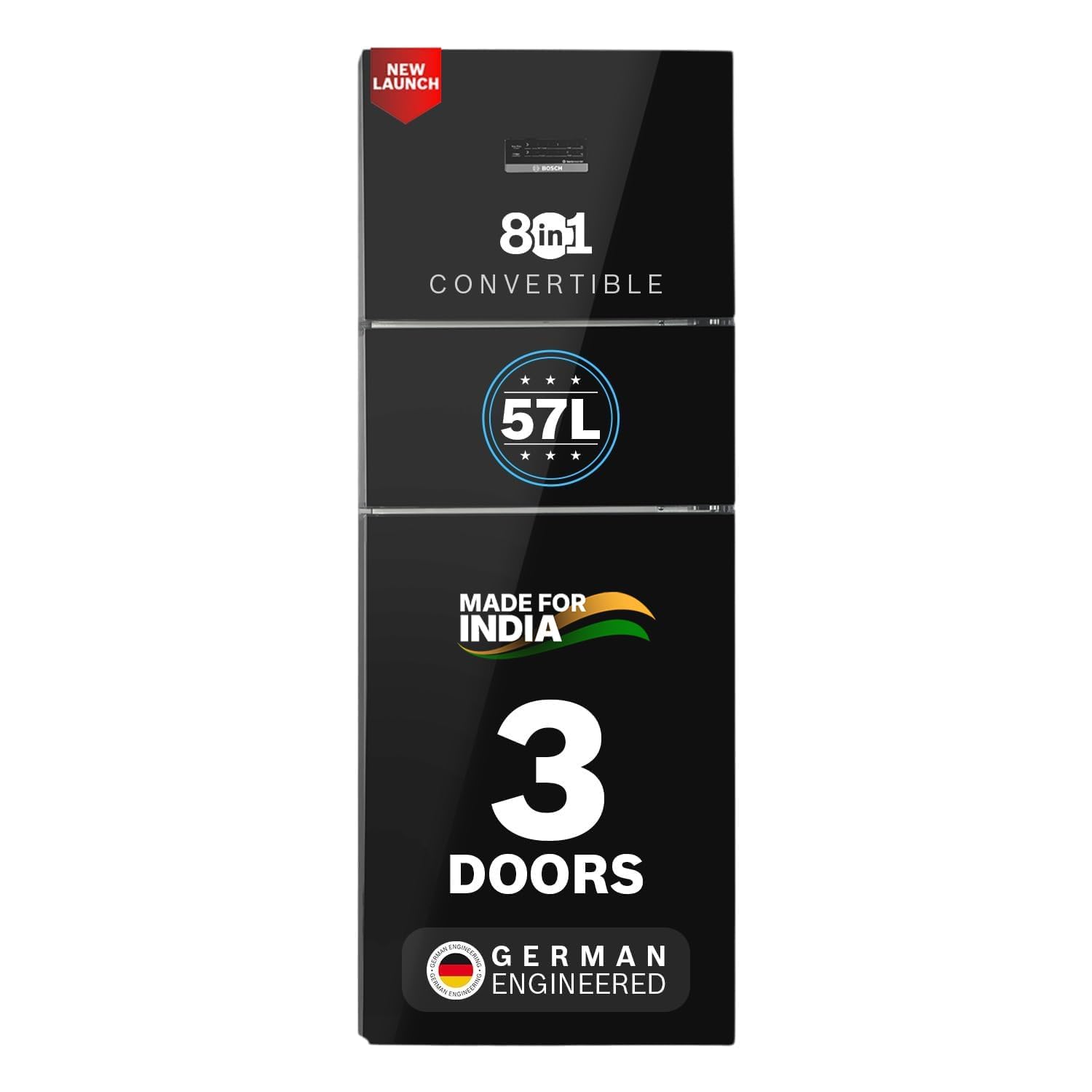 Bosch 335L 3 Star Frost Free Triple Door Maxflex Refrigerator | 8-in-1 Convertible