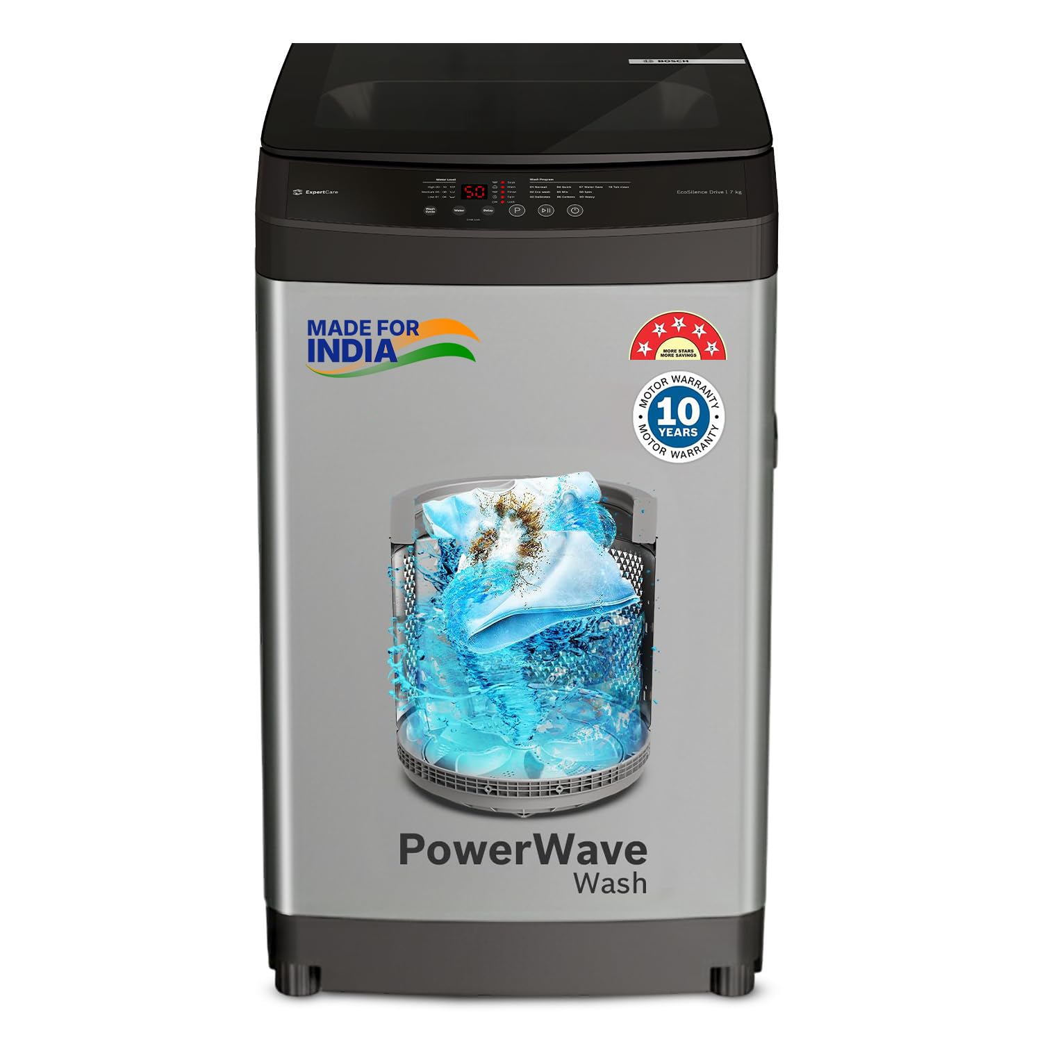 Bosch 7 kg 5 Star Fully Automatic Top Load Washing Machine,PowerWave Wash