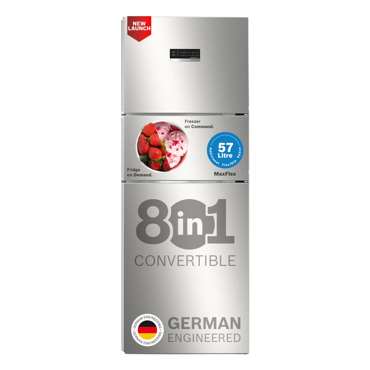 Bosch MaxFlex Convert 303L 3 Star Inverter Frost Free Triple Door Fridge