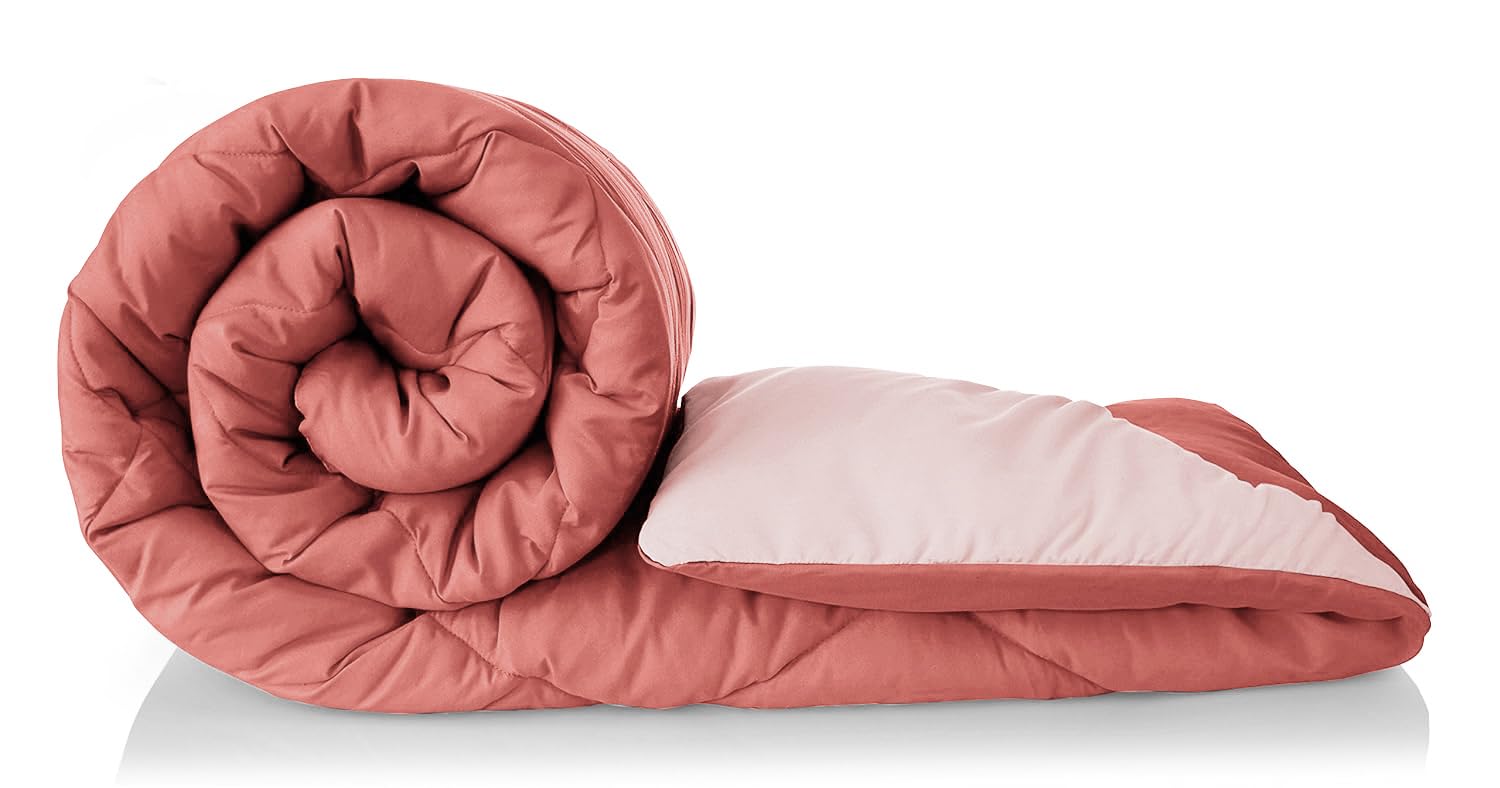 BSB HOME 220 GSM Solid Plain Reversible Summer Microfiber AC Comforter