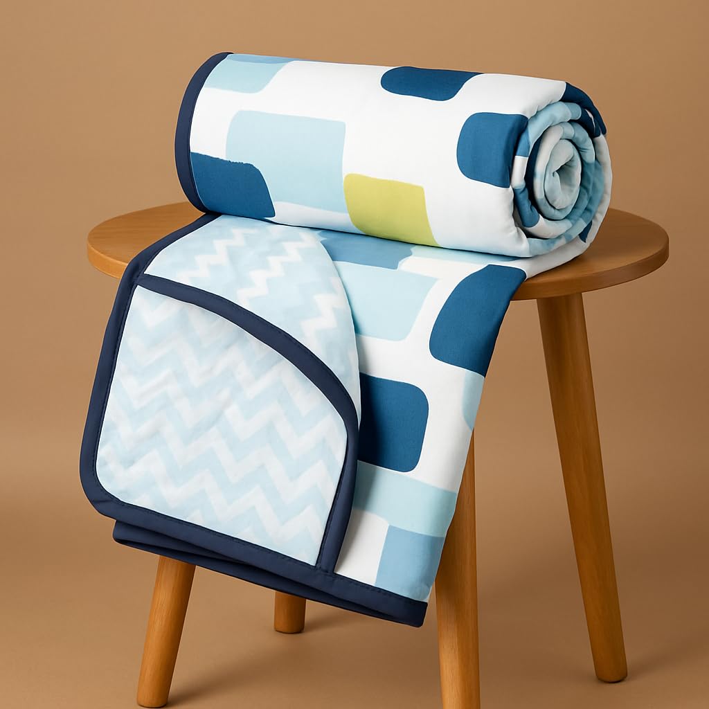 BSB HOME Pure Cotton 120 GSM Reversible Soft Lightweight Printed Single Bed Blanket/AC Dohar/Skin Friendly Dohar-152 x 2
