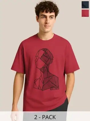Bullmer Tshirts Pack of 2 Up to 87% off starting From Rs.384
