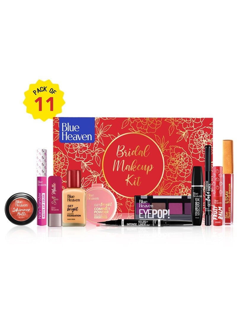 Buy Blue Heaven Set Of 11 Bridal Makeup Kit + Get a Free Gift of your choice