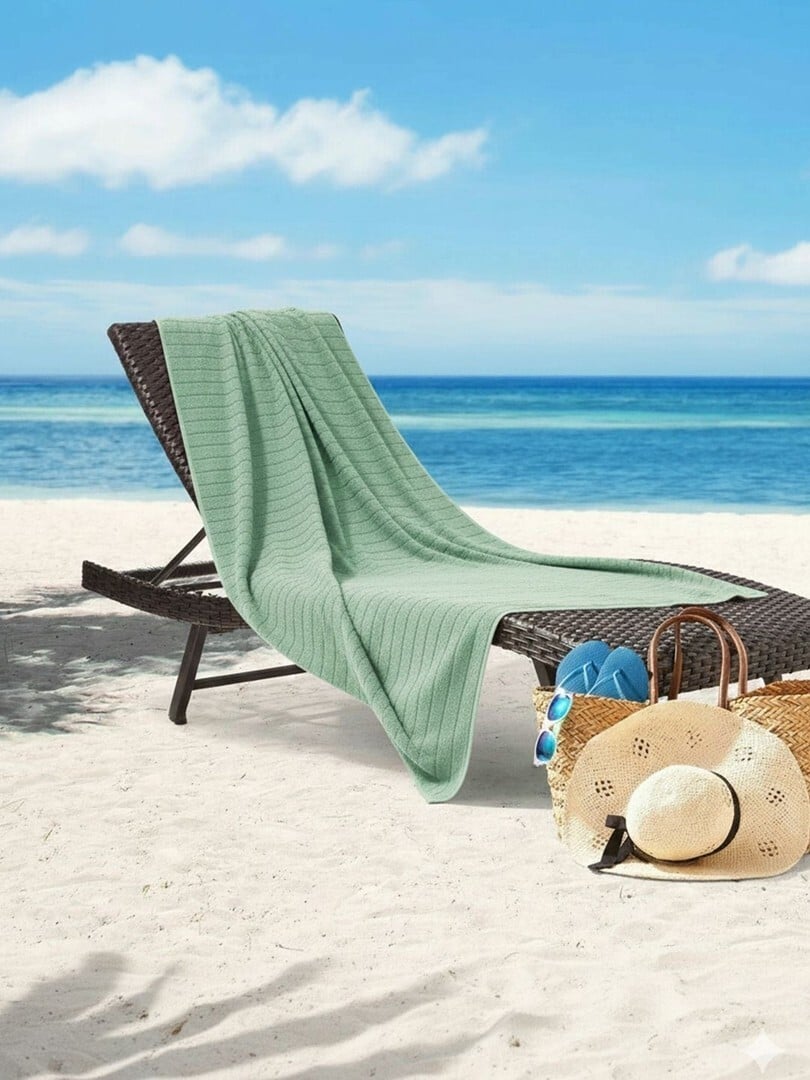 Buy Nautica Pink & Sea Green 1 Striped Cotton 500 GSM Bath Towel