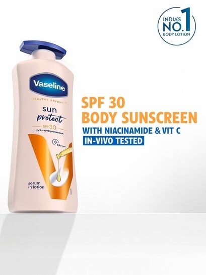 Buy Vaseline Sun Protect SPF 30 Body Lotion With UVA + UVB PA+++ 400ml - Body Cream And Lotion for Unisex 10443424 | Myn