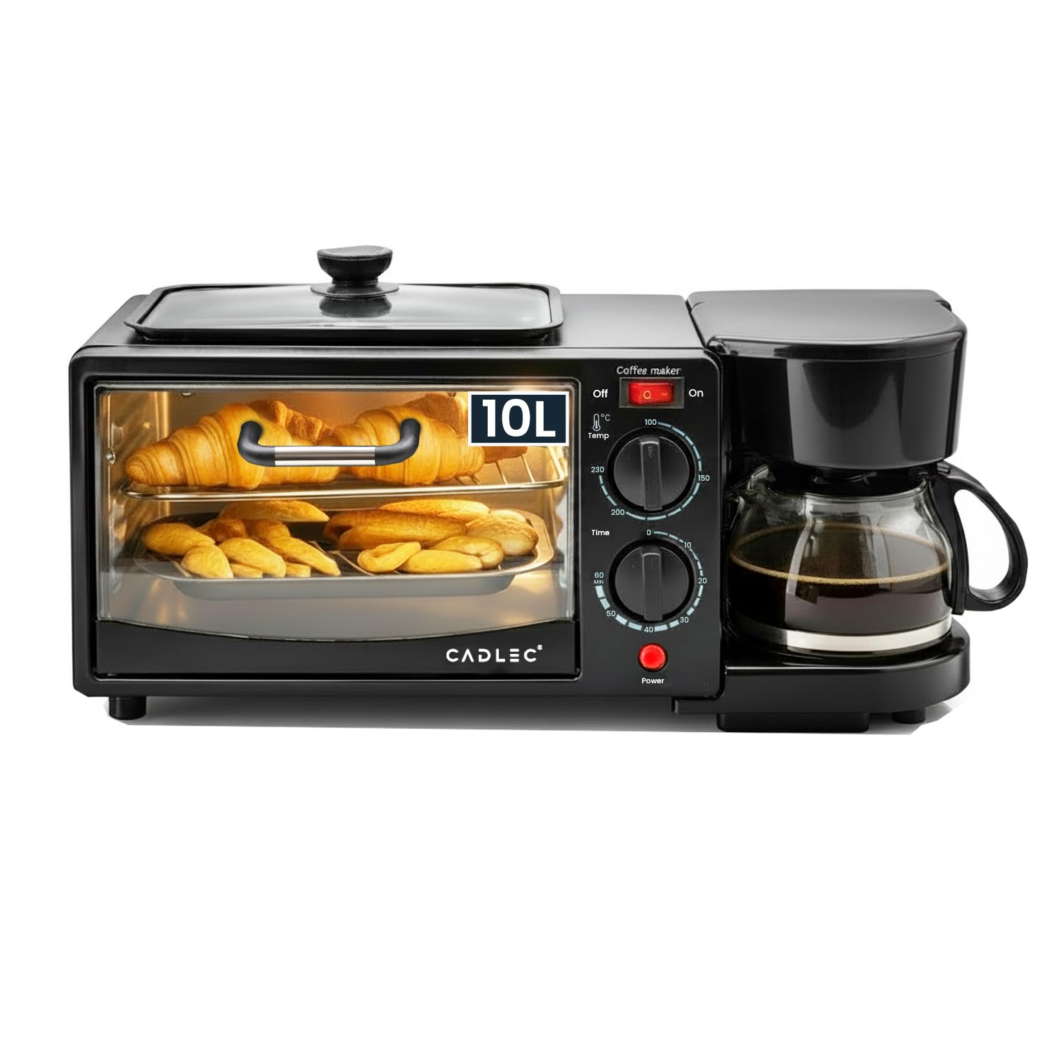 CADLEC MultiChef Pro 3 in 1 Breakfast Maker With Oven Toaster Griller, Coffee Maker, Frying Pan