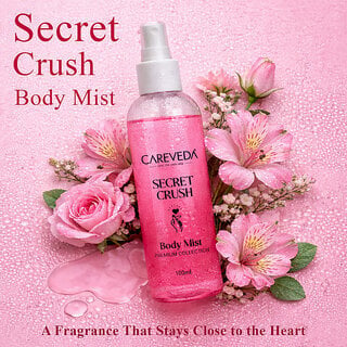 Careveda Secret Crush Body Mist 100Ml | Long Lasting Fruity Floral Fragrance | Refreshing Perfume Spray For Women | Prem