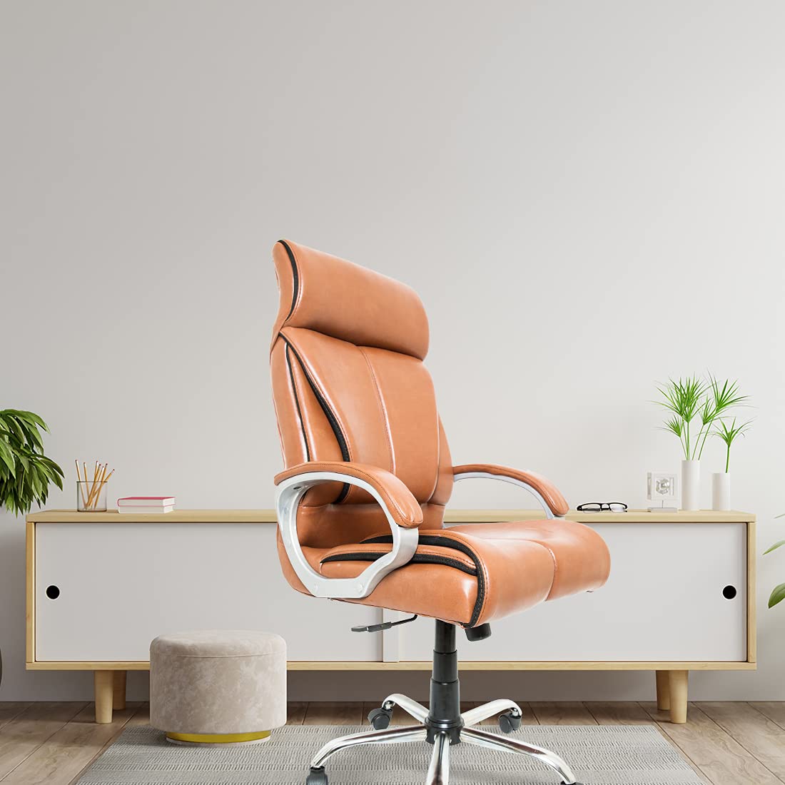 CELLBELL C54 Ergonomic High Back Boss Chair Leather Office Chair/Director Chair/Leatherette Executive Revolving Chair [O