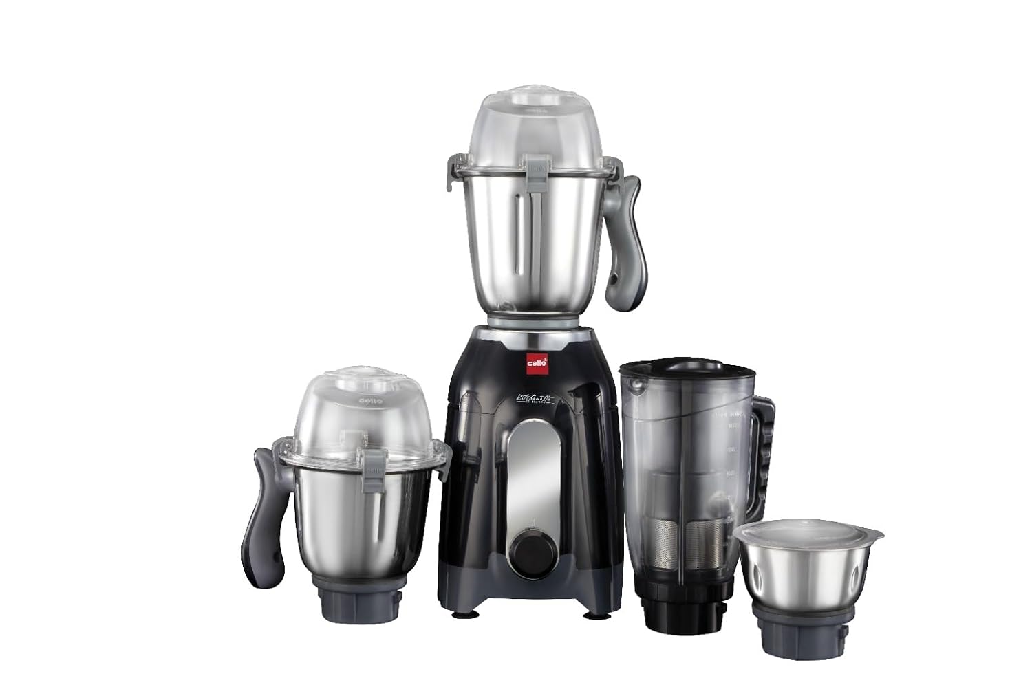 CELLO Discovery Pro Juicer Mixer Grinder For Kitchen 1000 Watts Black | 3 Steel Jar with 1 Juicer Jar