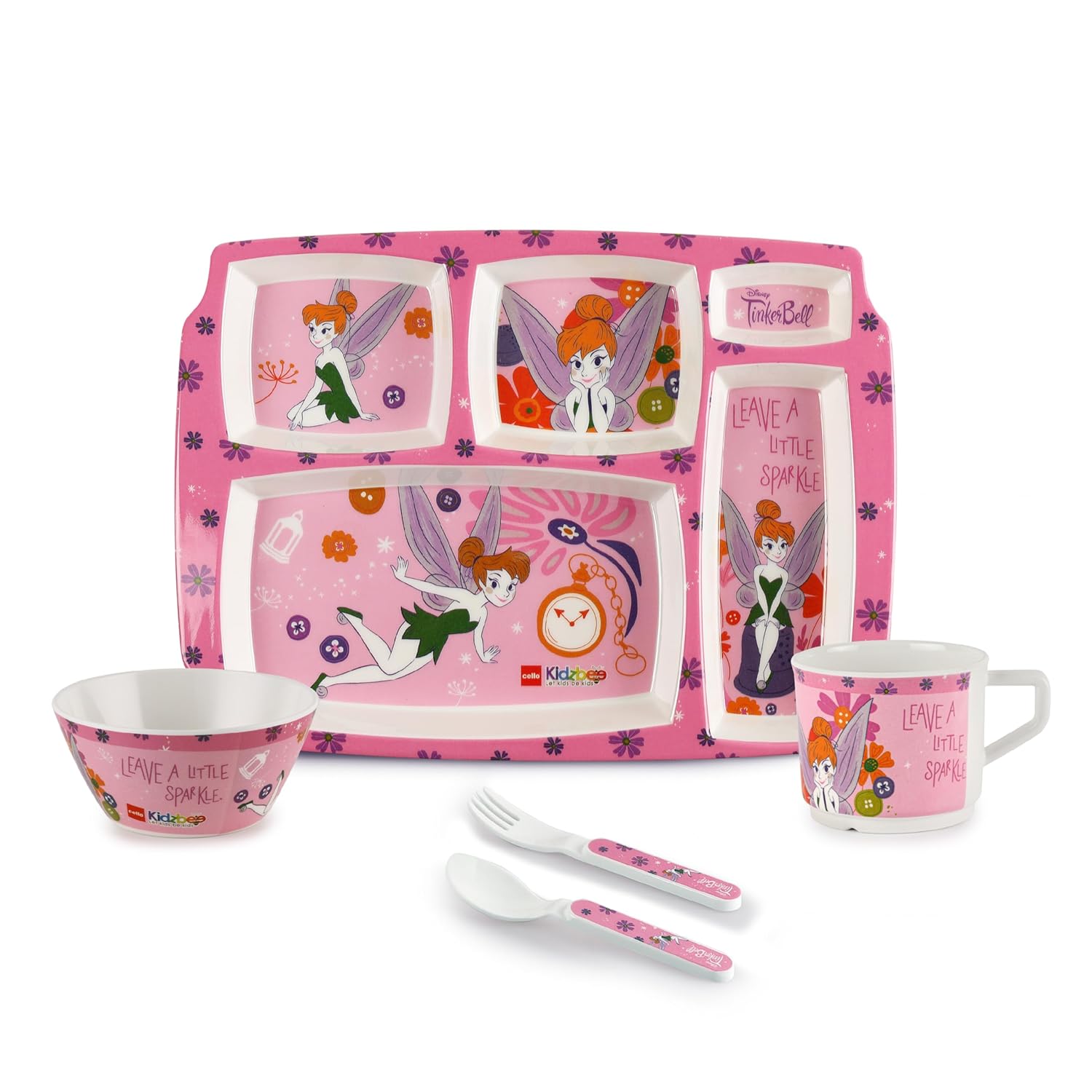 Cello Kidzbee Pentameal Tinker Bell Melamine Meal Set for Kids