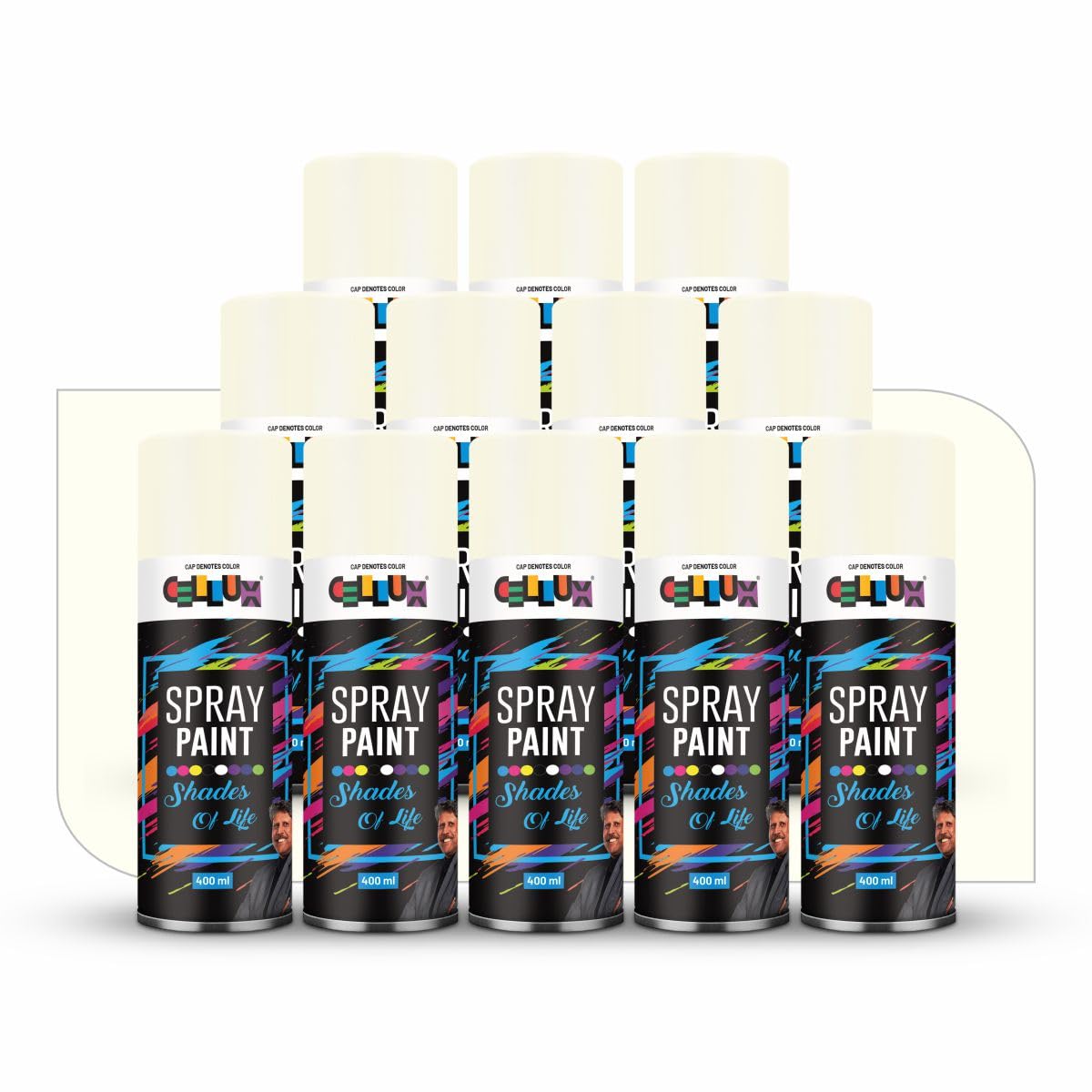 Cellux 2X Ultra Cover Ivory Spray Paint - 400ml | Pack of 12