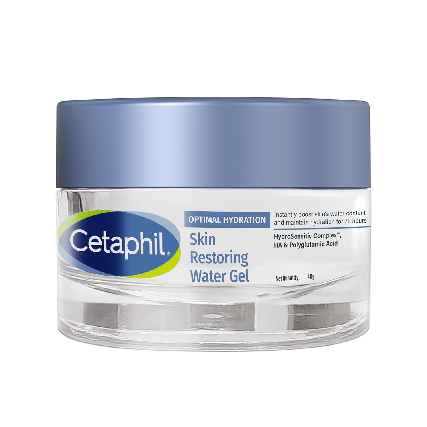 Cetaphil Optimal Hydration Restoring Water Gel 48 g - Lightweight 72H Weightless Hydrating Gel for Dry & Sensitive Skin