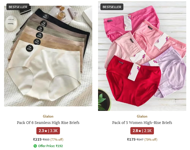 Clovia & Zivame Clothing under Rs. 299