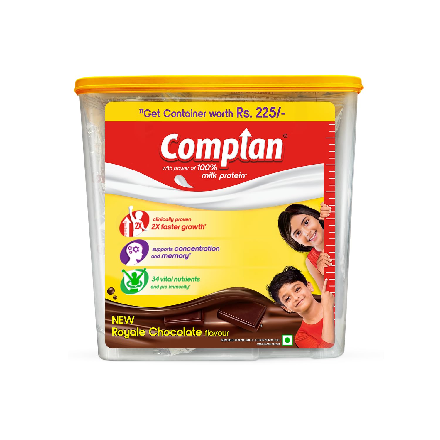 Complan Nutrition Drink Powder for Children, Royale Chocolate Flavour, 1.5 Kg Carton With Free Container | Nutrition dri