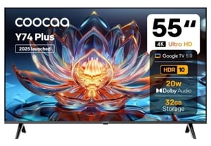 Coocaa Y74 Plus 138 cm (55 inch) Ultra HD (4K) LED Smart Google TV | 32 GB Storage 20W Sound Output | HDR10 & HLG | Eye