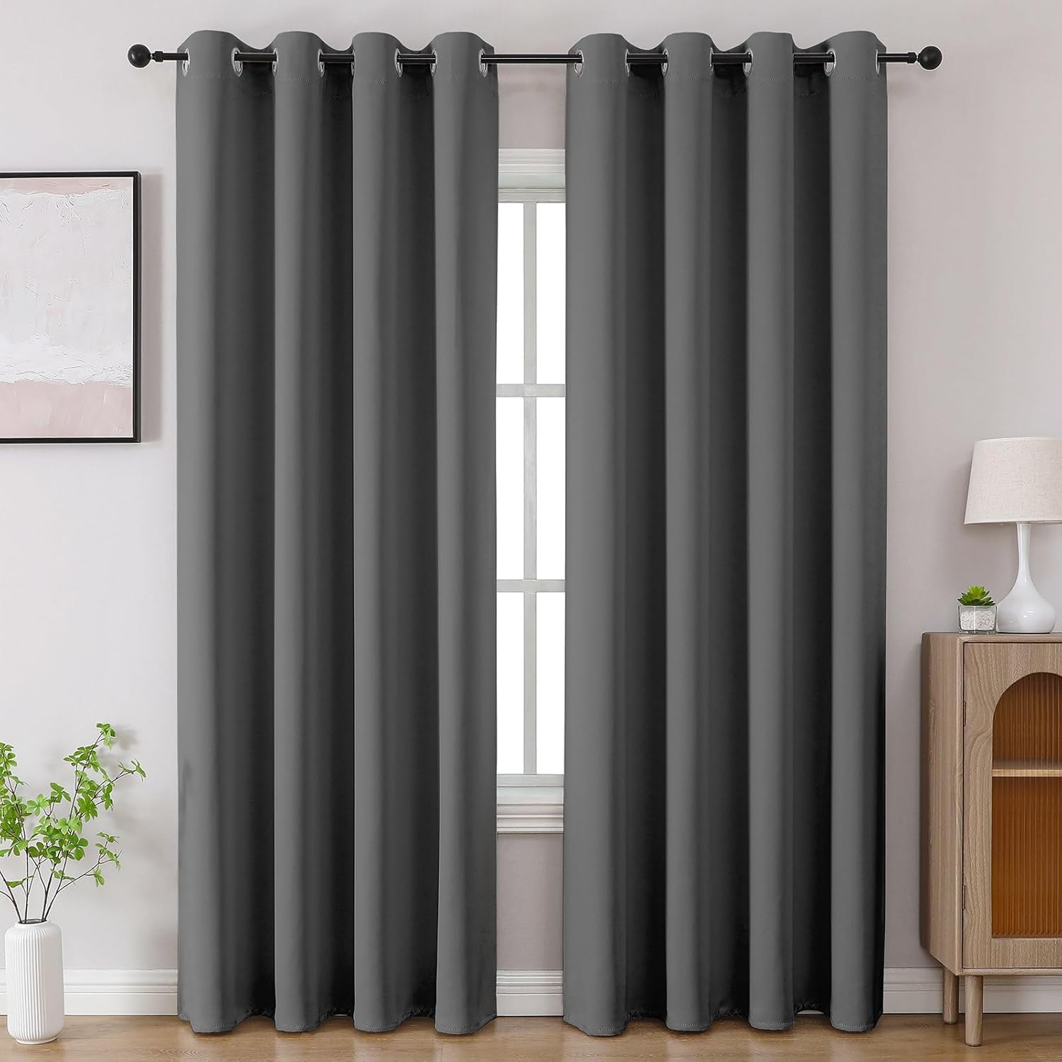 Cortina 80-90% Blackout Solid Door Curtains 7 Feet Set of 2 - Thermal Insulated | Curtain for Living Room | Drapes for B